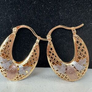Elegant Gold and Silver Hoop Earrings